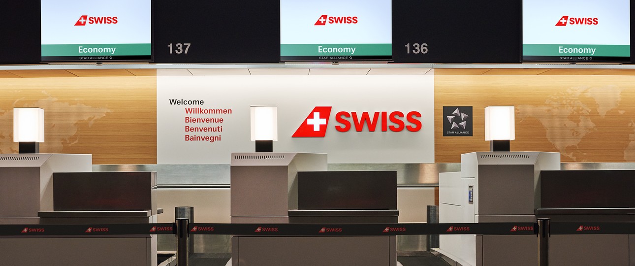 Neuer Look: Check-in-Schalter von Swiss.