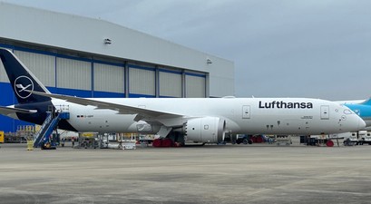 Dreamliner mit der Kennung D-ABPF bei Boeing in South Carolina: Für Lufthansa.