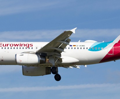 Airbus A319 von Eurowings mit dem Kennzeichen D-AGWD: Heikle Situation in Barcelona.