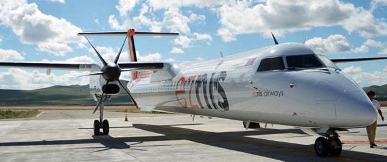 Bombardier Q400 von Eznis: Nun stehen die Maschinen am Boden.