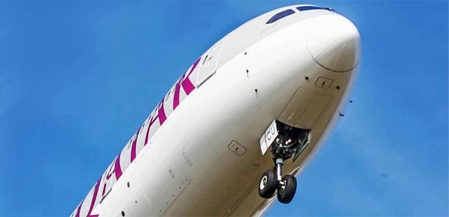 Flieger von Qatar Airways: Irak, Jemen und die Ukraine überflogen.