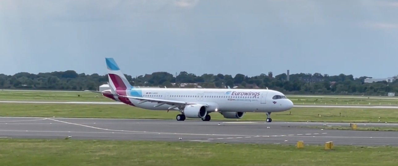 Kurz vor dem Start: Der erste A321 Neo von Eurowings am 20. Juli in Düsseldorf.