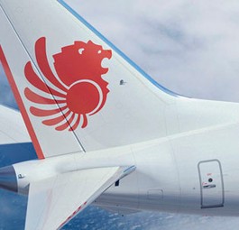 Heckflosse von Lion Air: Erstmals Airbus in der Flotte.