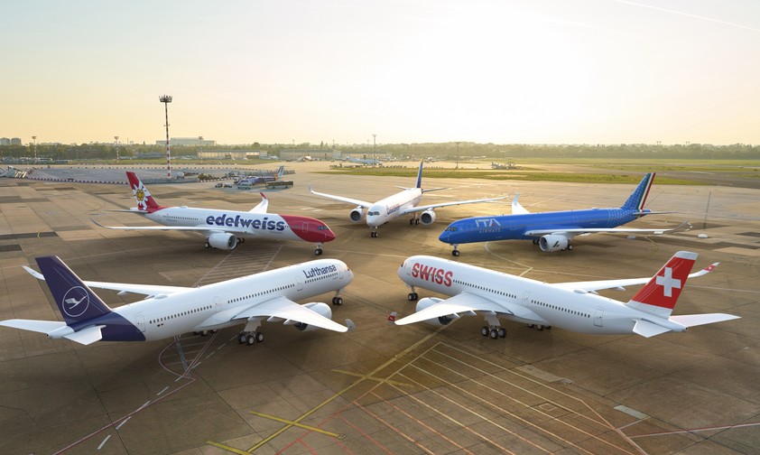 Fünf Mal Airbus A350, fünf verschiedene Airlines: Welche Fluglinie von Lufthansa Group bekommt die neuen Jets? - Das Bild enthält übrigens einen Fehler - finden Sie ihn? ;-)