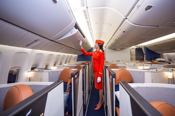 Die neue Business Class in der Boeing 777-300 ER von Aeroflot: Hier ...