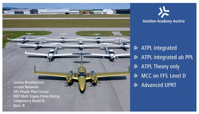 Die stolze Flotte der Aviation Academy Austria.