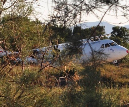 The ATR 42 of Greek airline Sky Express rolled off the runway...