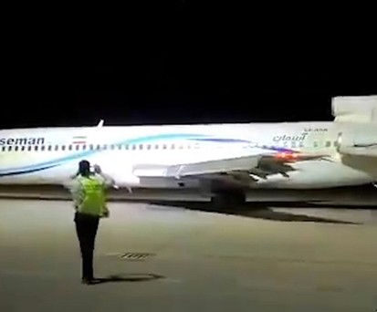 Die Boeing 727 EP-ASB auf ihrem letzten Flug am 13. Januar 2019: Iran Aseman erhielt den Jet 1994.