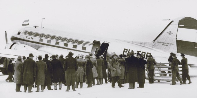 Eine DC 3 von KLM im Januar 1950.
