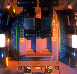 Bild aus einem A320-Cockpit: Wie viele Tempomaten auf einmal.
