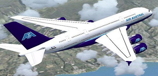 Animation des A380 von Air Austral: Definitiv weniger Sitzplätze.