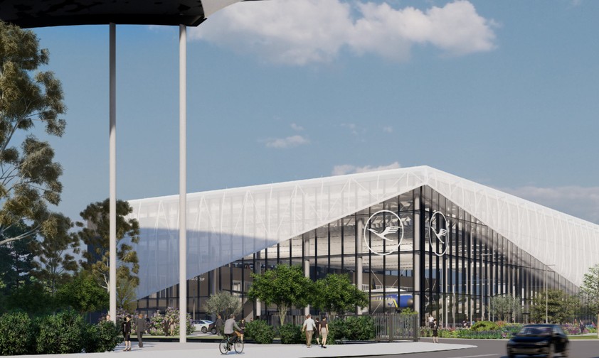 So wird das neue Gebäude am Flughafen Frankfurt aussehen, das neben Museum auch Büro-, Konferenz- und Besucherzentrum sein wird.