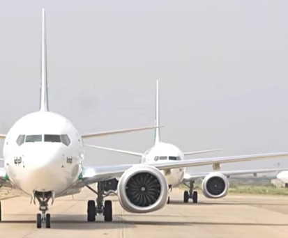 In Baghdad angekommen: Drei Boeing 737 Max von Iraqi Airways.