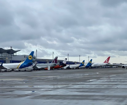 Internationaler Flughafen Kiew-Boryspil:  Lufthansa kommt nicht mehr abends spät hier an.