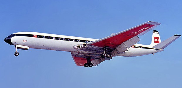 Eine Comet 4 von British European Airways: Extreme Startschwierigkeiten.