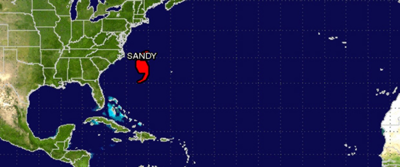 Sturm Sandy am späten Sonntagnachmittag: Vor der US-Ostküste.