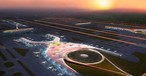 Mit einer Fläche von 555'000 Quadratmetern wird der neue Airport Mexikos einer der größten der Welt. Die Architekten von Norman Foster überziehen den ganzen Flughafen mit einer einzigen gewölbten Hülle aus leichtem Stahl und Glas.