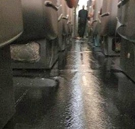 Ein kleiner Fluss: So sah es im A380 von Qantas aus.