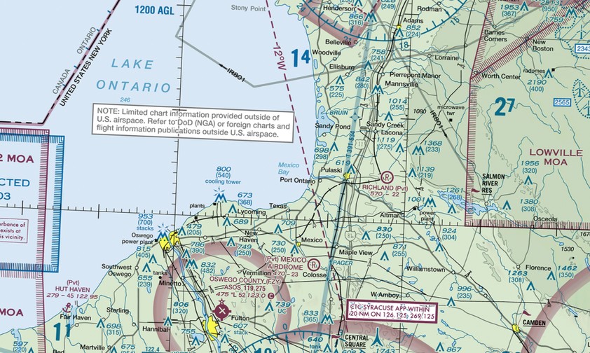FAA-Karte: Hier wird der See noch eine Weile seinen korrekten Namen tragen. 