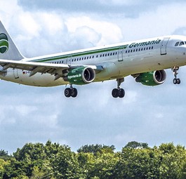 Jet von Germania: Eine Familie nahm in Bremen den falschen Flieger.