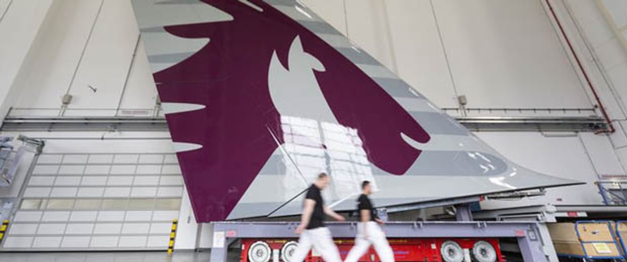 Leitwerk des ersten A380 von Qatar Airways: Im Sommer ist das Flugzeug einsatzbereit.