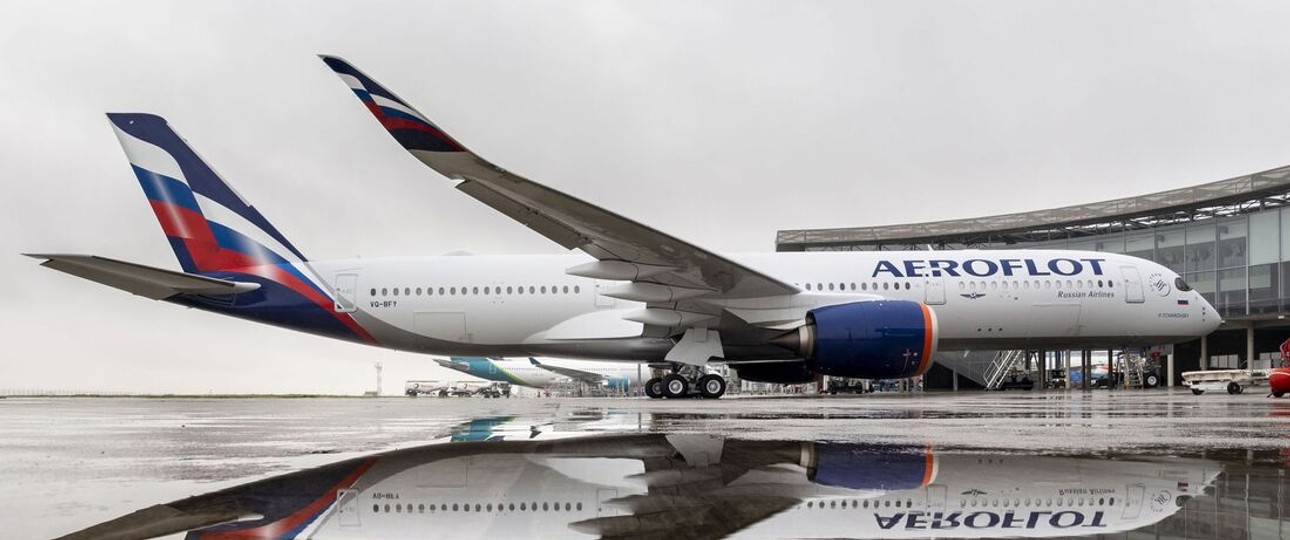 Airbus A350 von Aeroflot: Muss im Ausland gewartet werden.