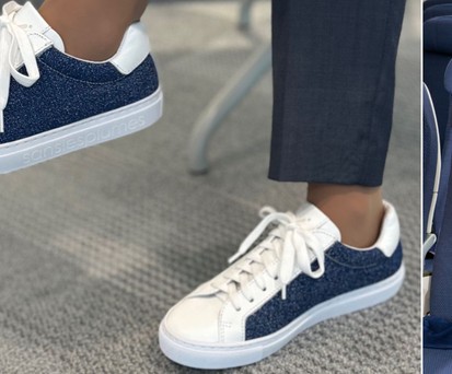 Schuhmodell SLP A350 Yankee Sneakers: Material vorher auf Sitzen im Einsatz.