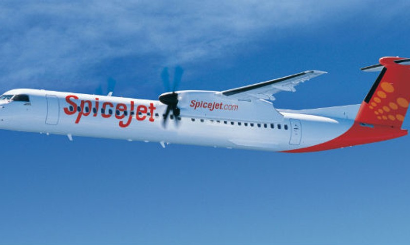 Q400 in Spicejet-Farben: Die Flieger sollen 90 Sitze haben.