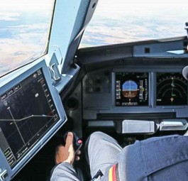 LNAS-System im Cockpit des Airbus A320 Atra: Leisere Anflüge mit Assistenzsystem.