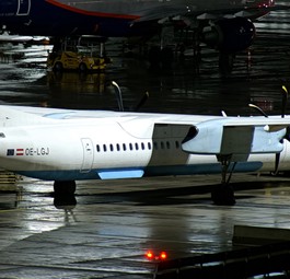 Dash 8 von Austrian Airlines mit dem Kennzeichen OE-LGJ: Fliegen noch etwas weiter.