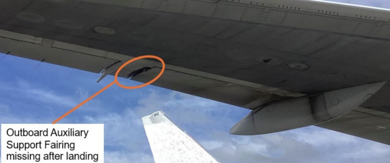 Die Boeing 777, die das Teil verlor: Die AAIB macht das British-Airways-Heck unkenntlich.
