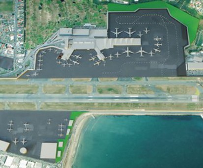 Grafik aus dem Masterplan: Ausbau von Terminal und Vorfeld soll Engpässe verhindern.