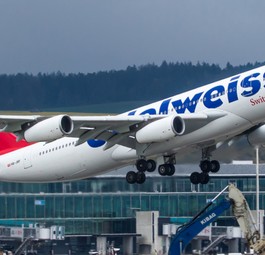 Airbus A340 mit dem Kennzeichen HB-JMF: Das Flugzeug musste umkehren.