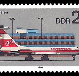 Auch in der DDR würdigte eine Briefmarke die heimische Luftfahrtindustrie. Die Interflug-Briefmarke war 1980 für 25 Pfennige zu haben.