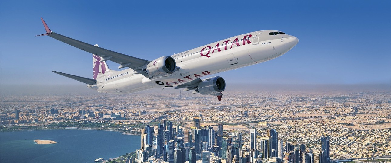 Boeing 737 Max 10 in Qatar-Farben: 25 hat die Airline fest bestellt.