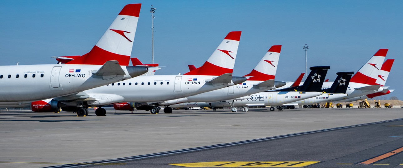 Flieger von Austrian Airlines: Lange am Boden.