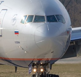 Boeing 777 von Aeroflot: Noch in der Welt unterwegs.