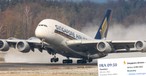 Airbus A380 von Singapore Airlines und Screenshot aus dem Buchungssystem: Wieder für Frankfurt eingeplant.