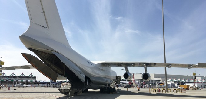 Der Laderaum der Ilyushin Il-76 TD ...