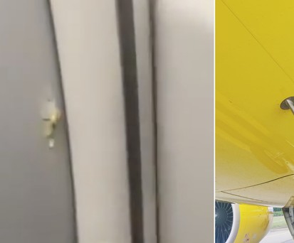 Einschusslöcher im Flugzeug: Eine Person wurde leicht verletzt.