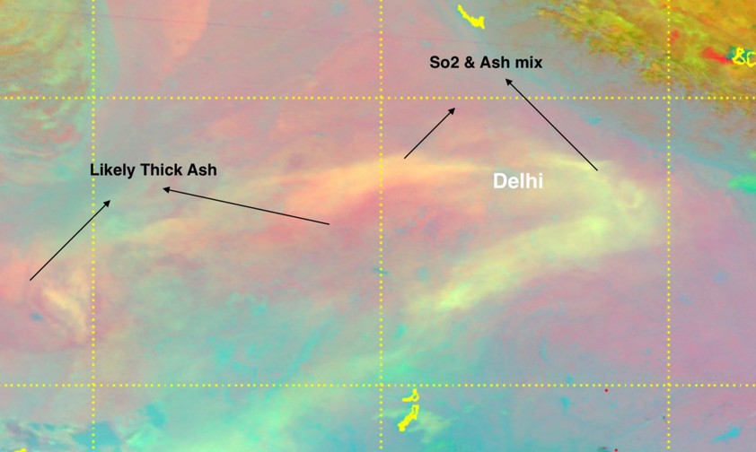 Aschewolke über Indien: Der Luftverkehr ist beeinträchtigt. 