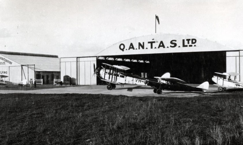 Hangar von Qantas in Brisbane Ende der 1920er-Jahre.
