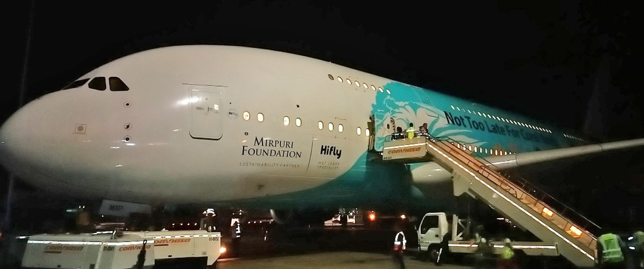 Airbus A380 am Flughafen Caracas: Premiere in Venezuela.