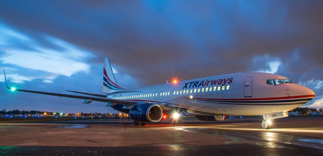 Flugzeug von Xtra Airways: Die Flotte soll auf einen Jet schrumpfen.