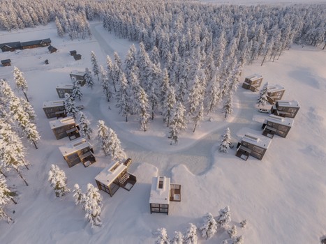 Jänkä Resort und die Ranch in der Winterlandschaft