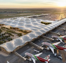 Computeranimation des neuen Terminals von Casablanca: Das neue Gebäude soll Ende 2029 fertiggestellt sein.