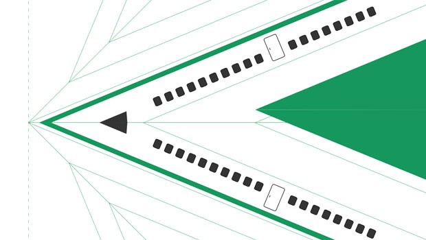 Faltbogen: Daraus wird eine Concorde. Fast wenigstens.