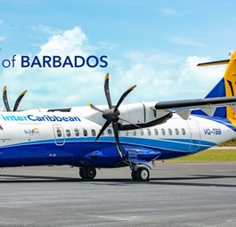 ATR-42 von Inter Caribbean Airways:  Das Flugzeug ist jetzt Barbados gewidmet.
