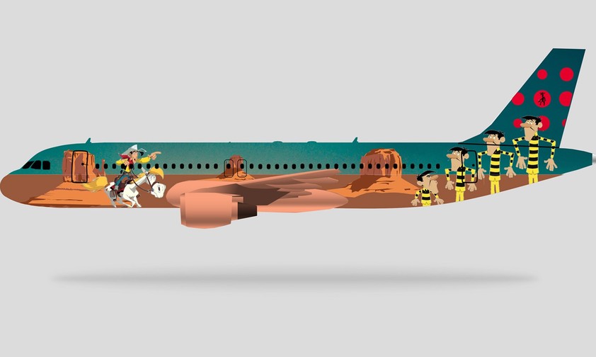 Reitet Lucky Luke auf Flugzeug von Brussels Airlines?