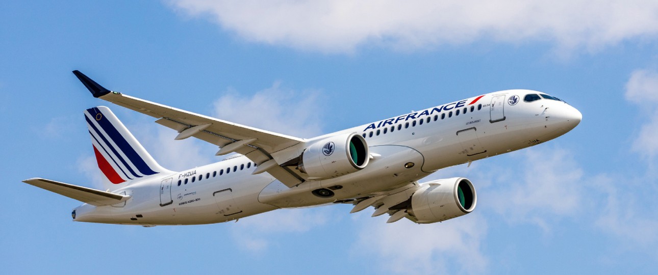 Ein Airbus A220 von Air France: Die Fluggesellschaft beantwortet keine Kundenanfragen mehr per Twitter.